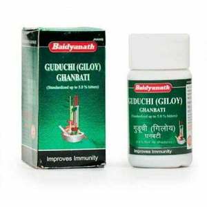 Guduchi Giloy Ghanbati Puro, 60 Tabletas para Reforzar la Inmunidad y Aliviar la Fiebre Intermitente, Suministro Natural de Salud Ayurvédica - Product Image 2