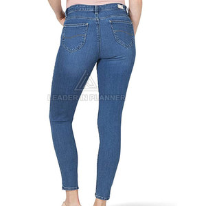 กางเกงยีนส์เอวกลางสำหรับผู้หญิง ขายดี ผ้าฝ้าย 100% ระบายอากาศ แห้งเร็ว คุณภาพสูง ขายส่ง - Product Image 3