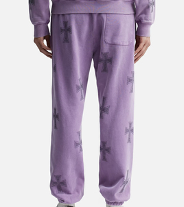 Conjunto de Chándal de Alta Calidad con Logotipo Estampado con Efecto Desgastado por el Sol y Pedrería para Hombre y Mujer, Conjunto de 2 Piezas - Product Image 3