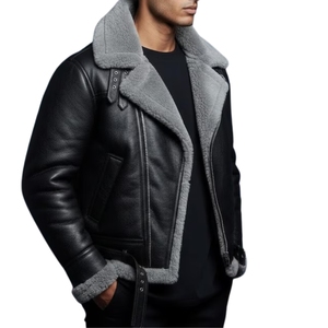 Chaqueta de Cuero Vacuno Unisex Casual con Cremallera, Teñido Liso, Resistente al Viento, Transpirable y con Logotipo Frontal, Precio al por Mayor - Product Image 3