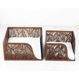 Wooden Tissue Box with Leaf Pattern Design Modern Organizer for Tabletop Use - Product Image 5