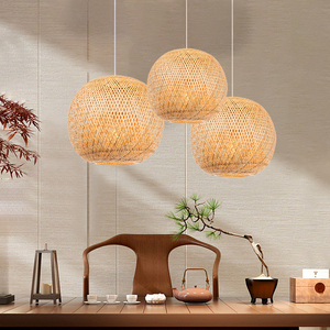 Wholesale Japanese Style Bamboo Sphere Pendant <b>Light</b>, Handwoven Natural Ceiling Lamp Rustic Home Decor, OEM ODM Made in Vietnam - Product Image 3