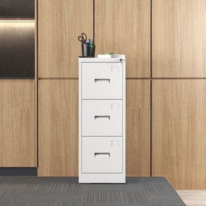 Armadietto Portadocumenti Sicuro per Casa/Ufficio, Armadio Verticale in Metallo a 3 Cassetti con Serratura e Slot per Schede - Formato A4/Letter - Product Image 4