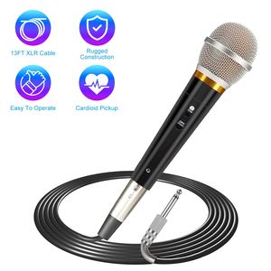 Microfono XLR Professionale per Studio e Performance dal Vivo, Cavo Staccabile da 4 Metri, Dinamico con Interruttore On/Off per Karaoke - Product Image 1