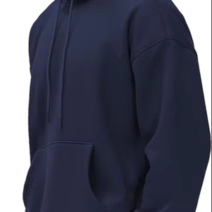 Manufacture Cotton 100% Fleece Drop Shoulder <b>Hoodies</b> Pullover Unisex Custom Heavyweight Regular Fit Embroidery Pocket Sweatshirt - Product Image 5