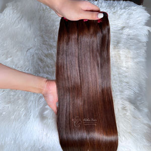 Extensiones de cabello súper suave y sedoso recto de hueso espejo Premium marrón de un donante, pelucas cortas de cabello alineado con cutícula - Product Image 4