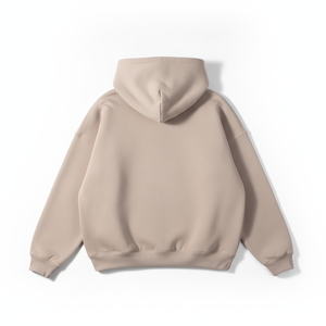 Sudadera con Capucha Beige para Hombre, Corte Holgado, Manga Larga, con Cordón Ajustable, Forro Polar de Algodón - Product Image 5