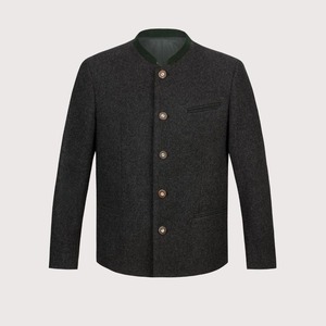Veste traditionnelle européenne unisexe en laine noire, style Lederhosen, brodée et matelassée, avec doublure en soie respirante et chauffante pour l'hiver. - Product Image 2