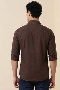 Enovate Men's Double Breasted Solid Color Long Sleeve Casual Shirt Turn-<b>down</b> Collar Breathable Poplin Cotton ODM Summer Wear - Product Image 3