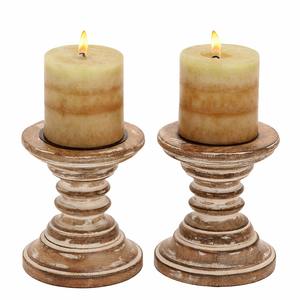 Nuevo y Atractivo Juego de 2 Portavelas de Madera de Mango Sólida para Vendedores en Línea a Precio de Fábrica Directo al por Mayor - Product Image 2