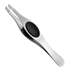 Pince à épiler de précision en acier inoxydable avec coussinets antidérapants et alignement parfait pour l'extraction des éclats - Product Image 1