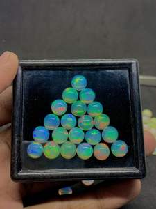 Ópalo etíope calibrado multicolor, cabujón redondo, piedra natural suelta para la fabricación de joyas - Product Image 4