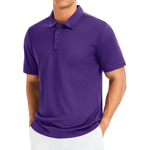 Polo de golf moderne à coupe ajustée, tissu extensible respirant et à séchage rapide, col et poignets côtelés, polos de golf - Product Image 1