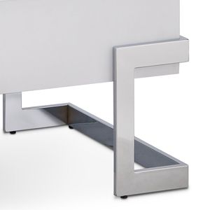 Tavolino da Caffè con Piano Sollevabile Bianco Lucido e Cromato - Product Image 5