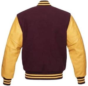 Blouson universitaire rétro vintage pour homme à faible MOQ, en cuir personnalisé, style baseball, avec logo brodé - Product Image 5