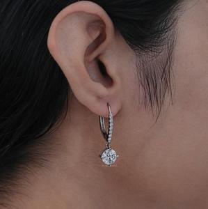 VVS Moissanite Vintage Stud <b>Earrings</b> with Freshwater <b>Pearl</b> <b>Silver</b> Plated-Party & Gift Jewelry - Product Image 6
