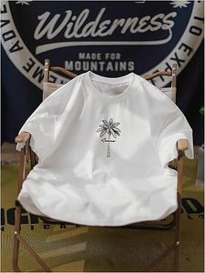 Camiseta gráfica informal de manga corta con cuello redondo, camiseta de verano, top estilo streetwear - Product Image 2