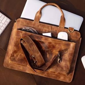 Elegante Bolso Bandolera para Portátil de 14'' en Cuero Genuino, Resistente y Portátil, con Logotipo Personalizado para Oficina y Viajes - Venta al Por Mayor OEM Nuevo 2026 - Product Image 6
