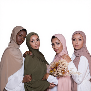 Plain Jersey Hijab for Women Stretchable Soft Fabric Comfortable Islamic Headscarf Wholesale - Product Image 4
