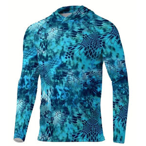 Boys' Long Sleeve Fishing Shirt Yellow Black Gradient Print Quick Dry UPF 50 Sun Protection Pullover <b>Top</b> - Product Image 5