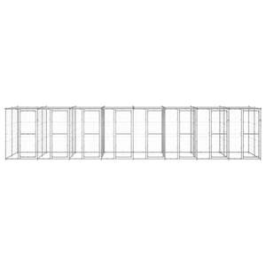 Caseta para Perros de Acero Galvanizado Plateado con Casa Rectangular para Mascotas de PE - Product Image 2