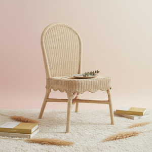 Chaise de salle à manger en rotin naturel tressé à la main, écologique, rustique, vintage, pour restaurant, café, terrasse, sans accoudoirs - Product Image 1