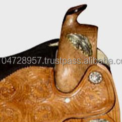 Selle Western Show de qualité supérieure en cuir sculpté à la main avec des raccords plaqués argent Produit équestre supérieur - Product Image 3