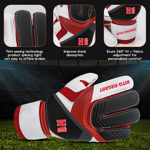 Gants de gardien de but de football en latex allemand, design personnalisé noir et rouge, coupe négative, extensibles, avec latex allemand de 3 mm et embossage - Product Image 5
