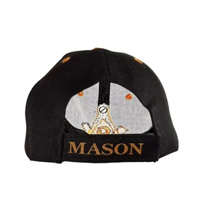 Casquette de baseball Maître Maçon Noire, Chapeau Maçonnique avec Logo Maçons Équerre et Compas Brodé, Lettres Hip Hop, Chapeaux Personnalisés - Product Image 4