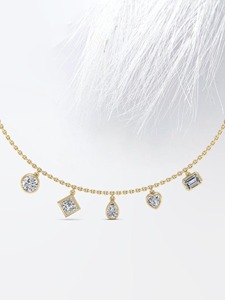 Elegant Design Bezel Set Lab Grown Diamond <b>Necklace</b> 14K Solid Gold Engagement Wedding Anniversary Pendant 3.50CT Minimalist - Product Image 1