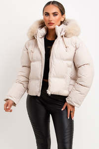 Chaqueta de invierno acolchada premium para mujer, ropa informal personalizada para exteriores, a prueba de viento, con cierre de cremallera y bolsillos laterales, abrigo para mujer - Product Image 2