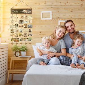 Marcos de Fotos Rústicos de Madera Bikoney, Decoración de Pared con Collage, Tablero para Colgar Fotos, Decoración para el Hogar y Dormitorios - Product Image 2