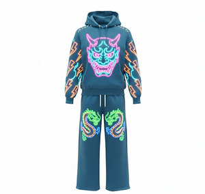 Sudadera con Capucha Neon Futurista para Hombre, Diseño Cibernético y Estampados de Circuitos Electrónicos, Prenda de Alta Definición Estilo Techwear - Product Image 1