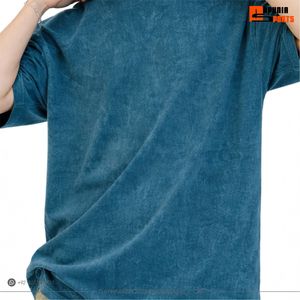 เสื้อยืดขายดี ทรงโอเวอร์ไซส์ ไหล่ตก ผ้าเจอร์ซีย์คอตตอน 100% รับผลิตแบบ OEM สำหรับใส่กลางแจ้ง 男女兼用 - Product Image 3