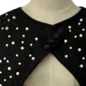 <b>Women</b> Black Rhinestone Embellished Cape <b>Shrug</b> Sparkling Open Front Cropped Shoulder Cover Elegant Evening Party Formal Wear - Product Image 4