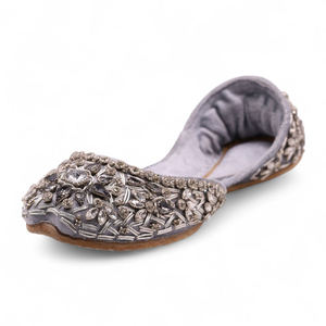 Último Modelo 2026, Zapatos Khussa Indios Pakistaníes con Pedrería y Bordado a Mano, Zapatos Planos Elegantes para Novia, para Chicas - Product Image 1
