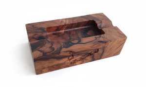 Cendrier moderne en bois de noyer avec fonctions anti-poussière et anti-fumée, design créatif à couvercle carré, cendrier portable en acier inoxydable - Product Image 3