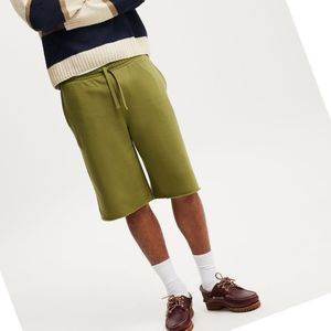 Custom Heavyweight French Terry Fleece Baggy Sweat <b>Shorts</b> <b>Men</b> Oversized Raw Hem Drawstring Casual Knee Length <b>Bermuda</b> <b>Shorts</b> - Product Image 2