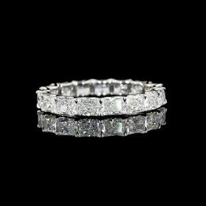 Anillo de Compromiso y Matrimonio Clásico con Diamante Cultivado en Laboratorio, Corte Radiante, en Oro de 10K, 14K, 18K, Plata 925, 935, Regalo - Product Image 1