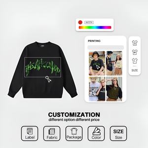 Sudadera de Cuello Redondo Lisa Extra Grande para Hombre, de Alta Calidad, Algodón y Felpa, Estilo Urbano, Unisex, Invierno, Venta al Por Mayor, OEM - Product Image 4