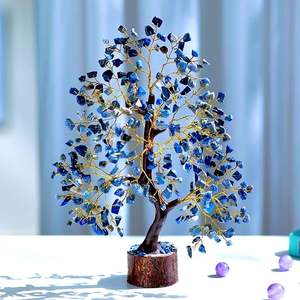 Lapis Lazuli Agate Crystal Tree | Décoration de pierres précieuses de guérison des chakras naturels pour les intérieurs de maison élégants en gros - Product Image 1