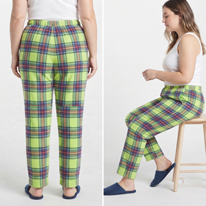 Pantalon de pyjama en flanelle pour femme, motif écossais, taille à cordon, 100 % coton, pantalon de nuit en flanelle - Product Image 4