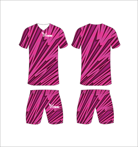 Conjunto de Uniforme de Fútbol Sublimado Personalizado, Diseño Abstracto Rosa y Morado, Transpirable, de Secado Rápido, Camiseta de Fútbol para Hombre y Niño - Product Image 1
