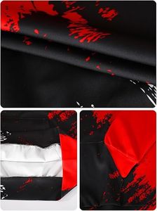Sweat-shirt à capuche unisexe en coton tricoté, coupe classique, décontracté, automne, avec poche, motif éclaboussures de peinture rouge, noir et blanc, logo frontal, 350g - Product Image 5