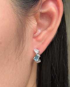 Multi Shape Hoop <b>Earrings</b> 14k Solid Gold Wholesale Prong Set Emerald Pear Oval Lab Grown Diamond Drop Dangle Huggies Manufacture - Product Image 2