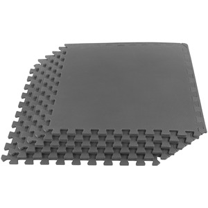 Tapis de sol de gym en caoutchouc noir, dalles de revêtement de sol protectrices antidérapantes à emboîtement - Product Image 4