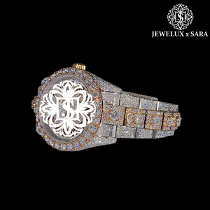 Premium Quality Luxurious Antique Green Sapphire Dial <b>Automatic</b> Movement VVS D Moissanite Diamond Watch Available for Best Price - Product Image 1