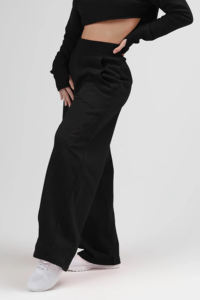 Custom Logo Loose Fit Trousers Comfort <b>Running</b> Gym Oversized French Terry Cotton Women Flared Baggy Straight Wide Leg Sweatpants - Product Image 2