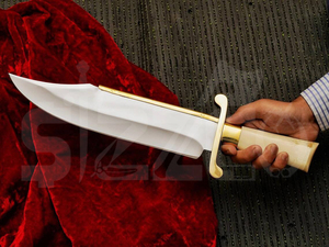 OEM Wholesale 17" Factory Made Cheap Low Price Handmade D2 Steel Camel <b>Bone</b> Brass <b>Handle</b> Hunting Camping <b>Knife</b> Ideal Gift - Product Image 2
