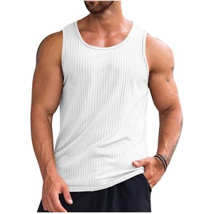 Camiseta sin mangas para hombre OEM, de algodón grueso, deportiva, para gimnasio, pedido al por mayor, precio de fábrica - Product Image 4